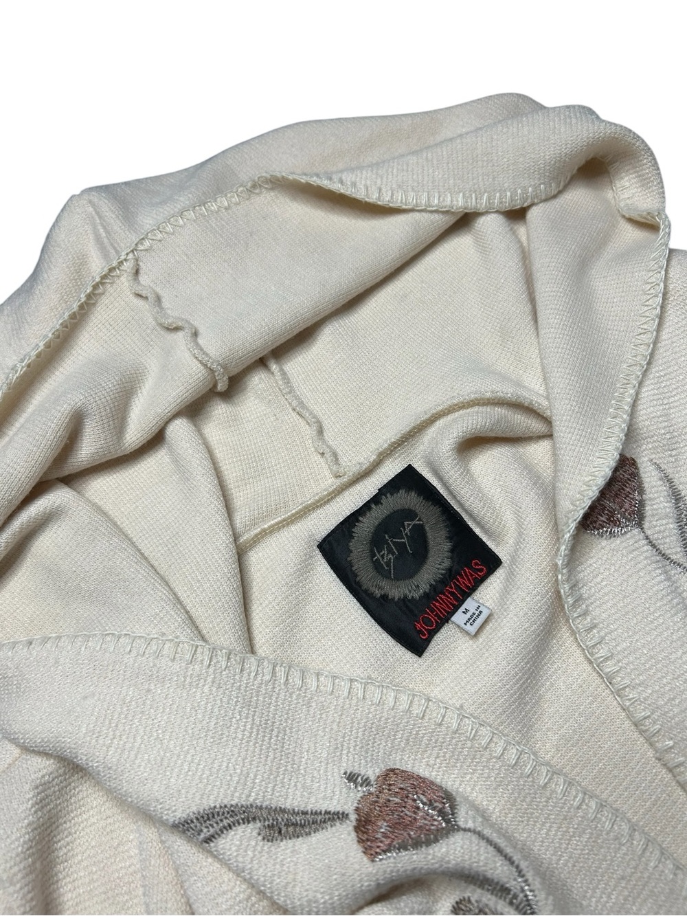 Johnny Was Biya Embroidered Floral Hooded Open Front Cardigan Medium - Picture 8 of 16
